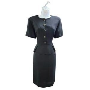 Vintage 1990’s Leslie Fay peplum midi dress